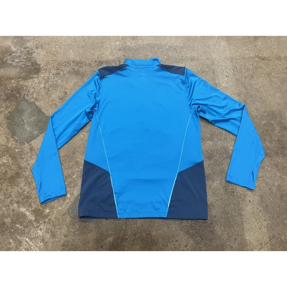 The North Face Shirt Mens Medium‎ Blue 1/4 Zip FlashDry Long Sleeve Hiking Trail